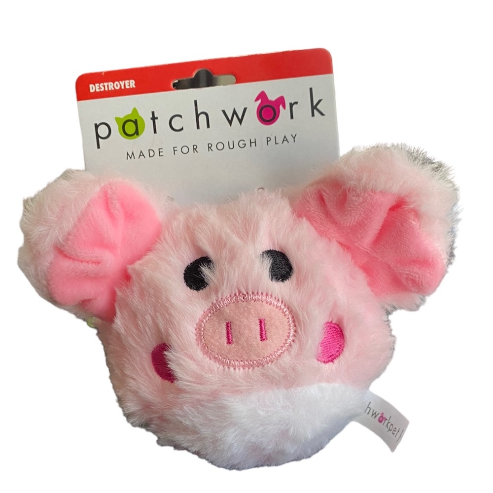 HP 🎉 Patchwork Destroyer Dog Toy 2 in 1 Pink Piggy with Squeaker Pricklets Pig